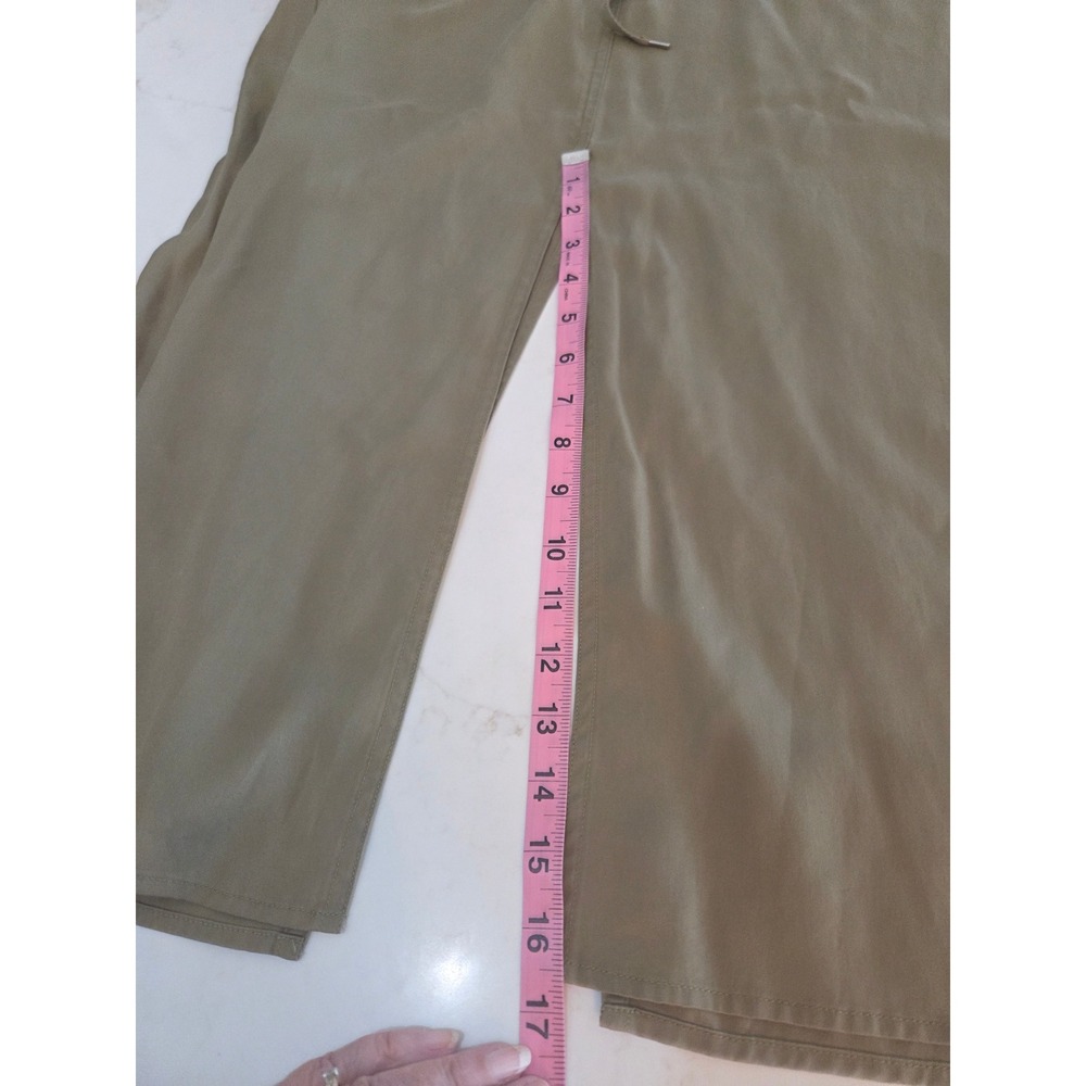 Lauren Ralph Lauren Maxi Skirt S Olive Green Lyocell Cargo Utility Split Earthy - Picture 8 of 12